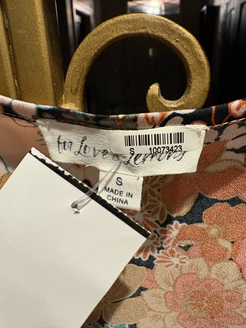 For Love & Lemons Peach s Aqua Floral Tie-Front Maxi Dress key hole puff sleeve - Picture 7 of 10